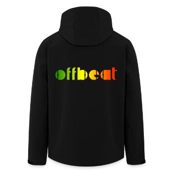 Offbeat, Reggae music - Men’s Recycled Softshell Jacket by Stanley/Stella - black - Back - AI Model Male 185 light (185cm)