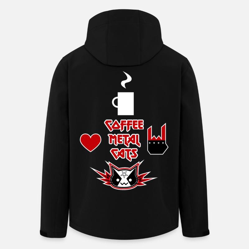 Coffee, Metal, Cats - Recycelte Männer Softshell-Jacke von Stanley/Stella - Schwarz
