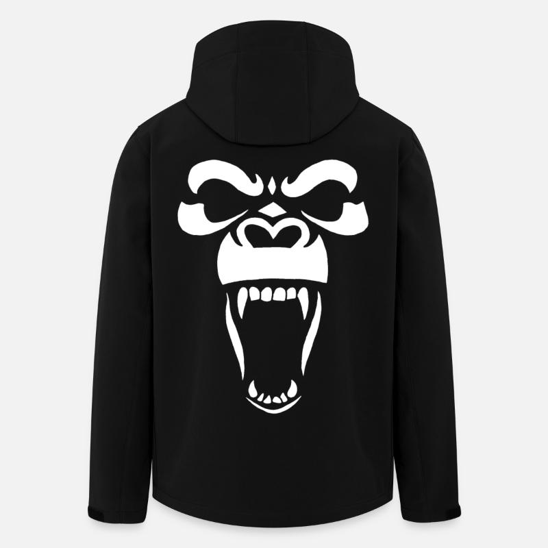 Gorille blanc - Veste softshell homme en polyester recyclé Stanley/Stella - noir