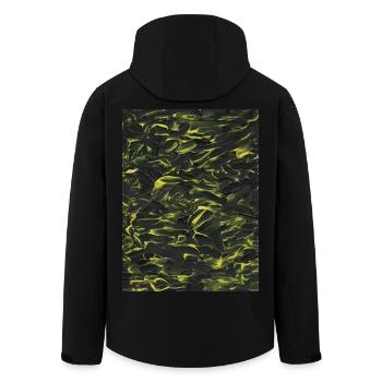 Jaune dans l’obscurité (peinture acrylique) - Veste softshell homme en polyester recyclé Stanley/Stella - noir - Dos - AI Model Male 185 light (185cm)