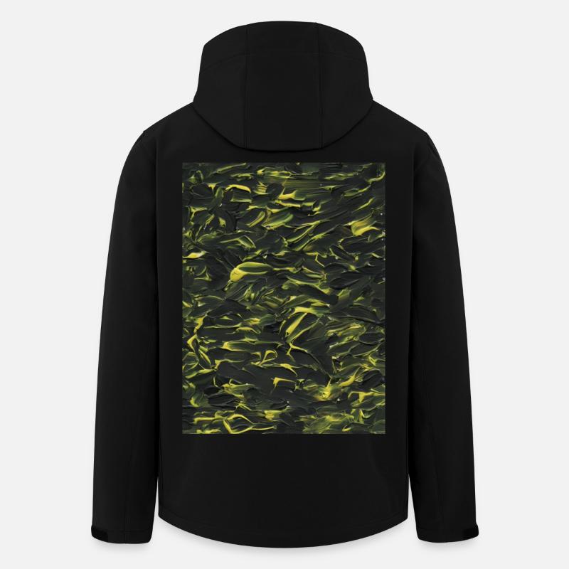 Jaune dans l’obscurité (peinture acrylique) - Veste softshell homme en polyester recyclé Stanley/Stella - noir