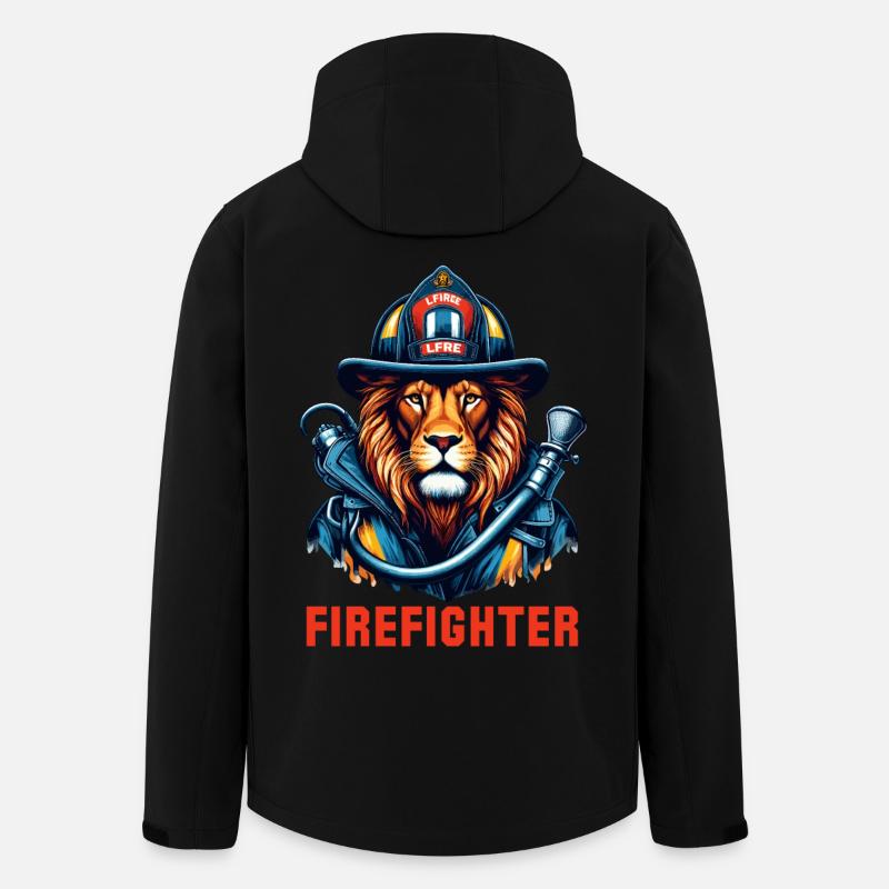 Cadeau Lion pompier - Veste softshell homme en polyester recyclé Stanley/Stella - noir