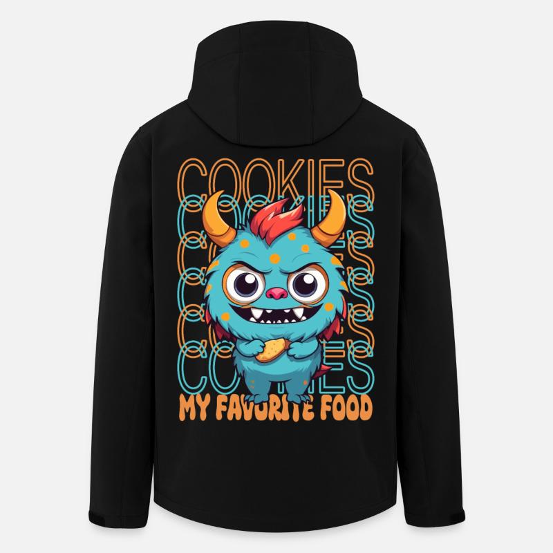 Süßes Keks Monster - Recycelte Männer Softshell-Jacke von Stanley/Stella - Schwarz