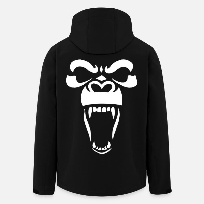 Weißer Gorilla - Recycelte Männer Softshell-Jacke von Stanley/Stella - Schwarz