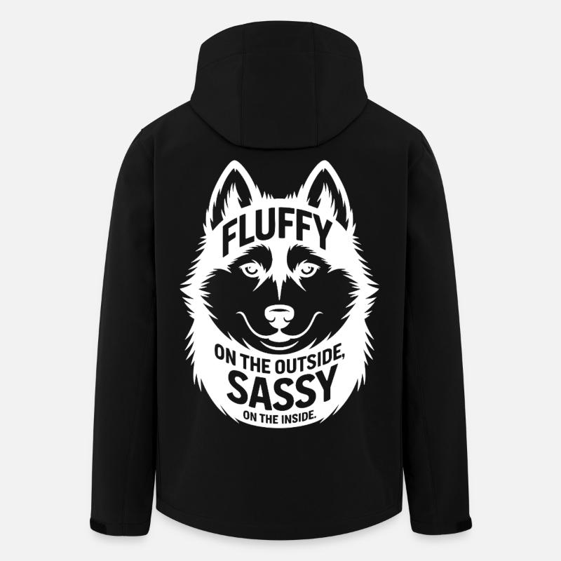 Fluffy Outside Sassy Inside Husky  - Men’s Recycled Softshell Jacket by Stanley/Stella - black