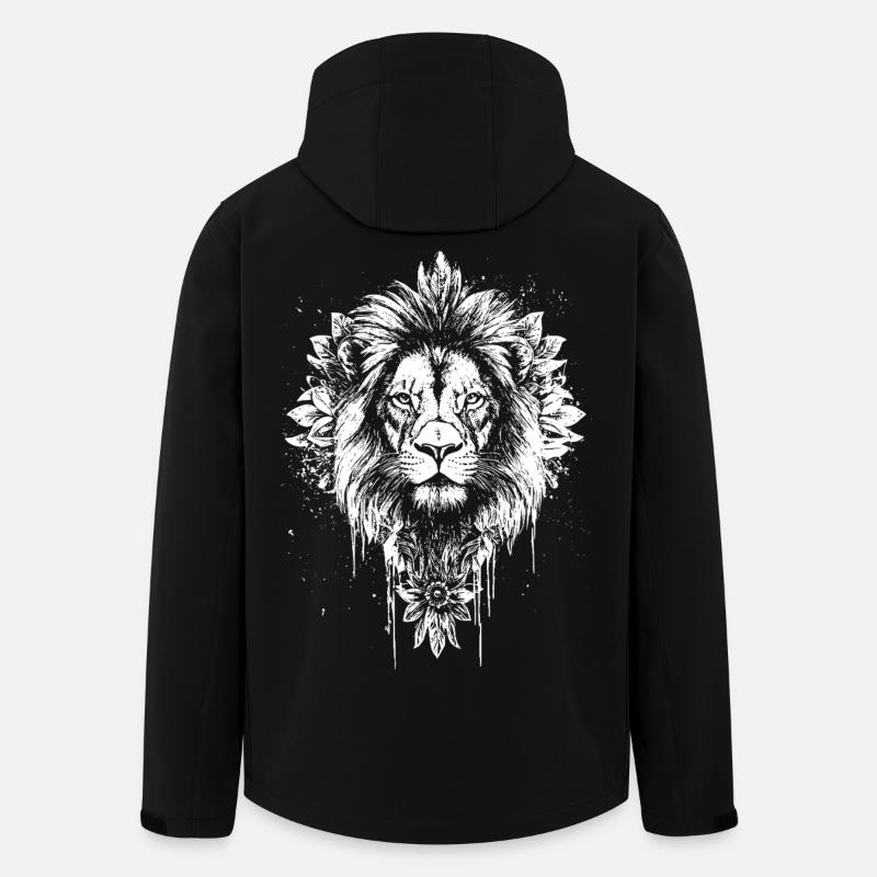 Löwe Gesicht Löwenkopf Mandala - Recycelte Männer Softshell-Jacke von Stanley/Stella - Schwarz