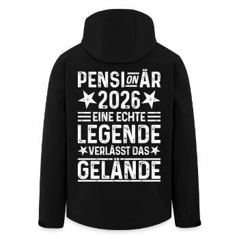 Pensionär 2026 Echte Legende verlässt das Gelände - Recycelte Männer Softshell-Jacke von Stanley/Stella - Schwarz - Hinten - AI Model Male 185 light (185cm)