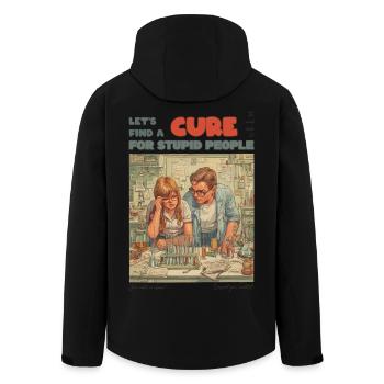 Cure for Stupid People Lab - Men’s Recycled Softshell Jacket by Stanley/Stella - black - Back - AI Model Male 185 light (185cm)
