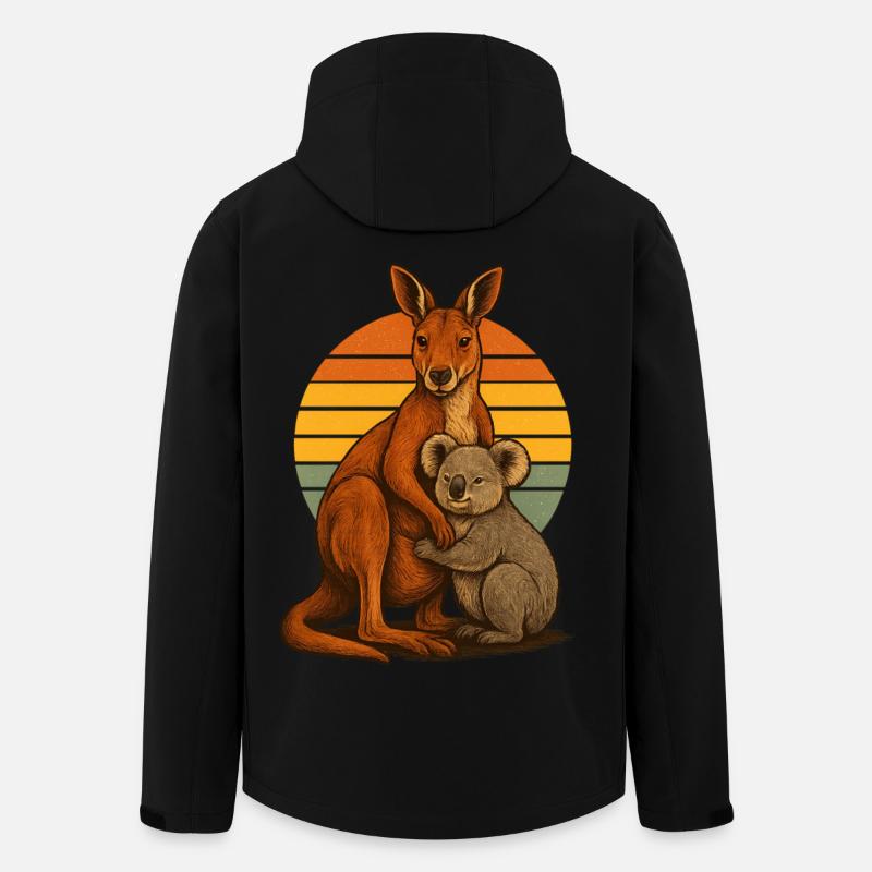 Kangaroo Koala Amis australiens - Veste softshell homme en polyester recyclé Stanley/Stella - noir