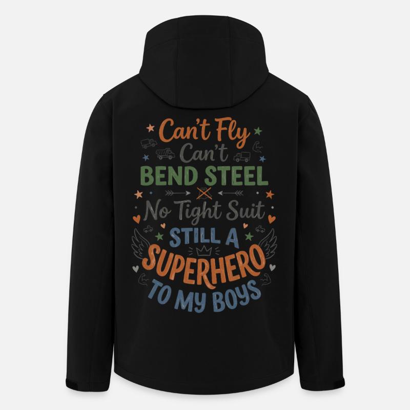 Superhero_Dad_Spruch - Recycelte Männer Softshell-Jacke von Stanley/Stella - Schwarz