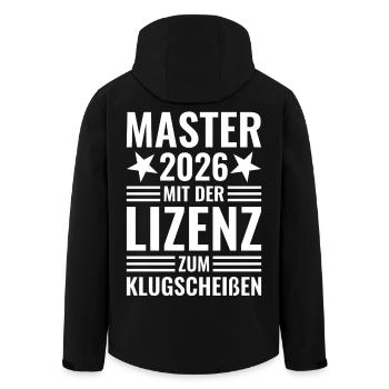 Master 2026 mit der Lizenz zum Klugscheißen - Recycelte Männer Softshell-Jacke von Stanley/Stella - Schwarz - Hinten - AI Model Male 185 light (185cm)
