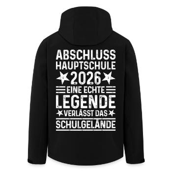 Abschluss Hauptschule 2026 Legende Schulgelände - Recycelte Männer Softshell-Jacke von Stanley/Stella - Schwarz - Hinten - AI Model Male 185 light (185cm)