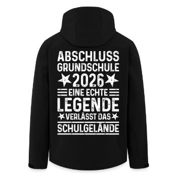 Fin d’études 2026 École primaire Terrain de l’école Legend - Veste softshell homme en polyester recyclé Stanley/Stella - noir - Dos - AI Model Male 185 light (185cm)
