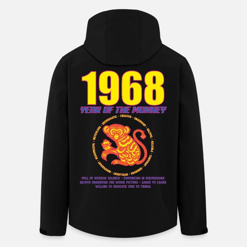 1968_MONKEY_fluor - Men’s Recycled Softshell Jacket by Stanley/Stella - black