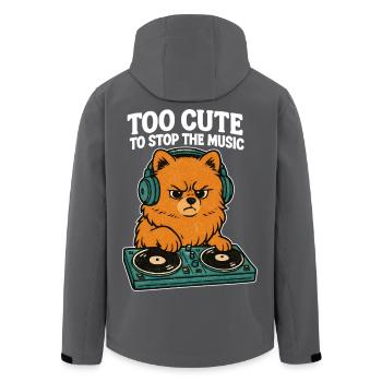 T-shirt DJ Pomeranian Rétro | Trop mignon pour arrêter la musique - Veste softshell homme en polyester recyclé Stanley/Stella - noir - Dos - AI Model Male 185 light (185cm)