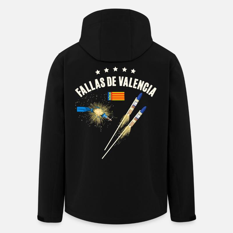 Feux d’artifice de Fallas de Valencia - Veste softshell homme en polyester recyclé Stanley/Stella - noir