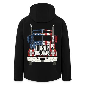 Patriotischer US-Trucker-Sattelzugfahrer - Recycelte Männer Softshell-Jacke von Stanley/Stella - Schwarz - Hinten - AI Model Male 185 light (185cm)