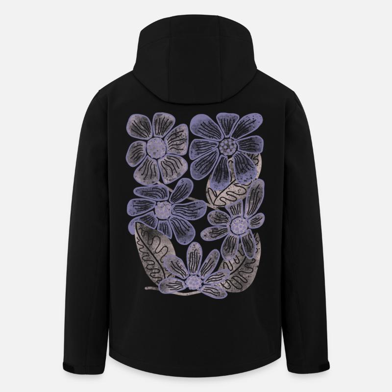 Lavender Bloom Blumenmuster - Recycelte Männer Softshell-Jacke von Stanley/Stella - Schwarz