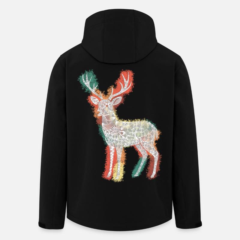 Zentangle Roebuck - Men’s Recycled Softshell Jacket by Stanley/Stella - black