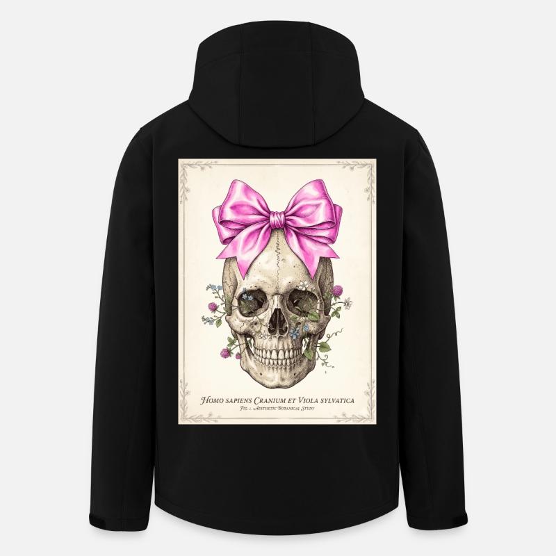Crâne fleuri et nœud rose - Veste softshell homme en polyester recyclé Stanley/Stella - noir