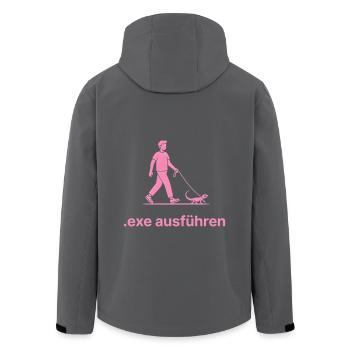 EXE ausführen Informatiker Programmierer Admin - Recycelte Männer Softshell-Jacke von Stanley/Stella - Schwarz - Hinten - AI Model Male 185 light (185cm)