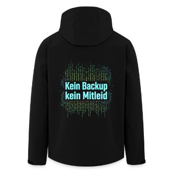 Programmierer Admin - Kein Backup Kein Mitleid - Recycelte Männer Softshell-Jacke von Stanley/Stella - Schwarz - Hinten - AI Model Male 185 light (185cm)