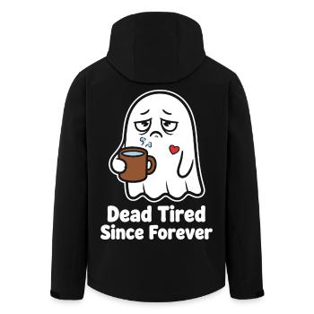 Dead Tired Since Forever Ghost - Men’s Recycled Softshell Jacket by Stanley/Stella - black - Back - AI Model Male 185 light (185cm)