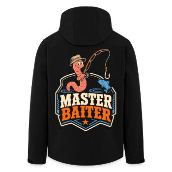 Master Baiter Angel Word Game - Men’s Recycled Softshell Jacket by Stanley/Stella - black - Back - AI Model Male 185 light (185cm)