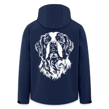 Saint Bernard Portrait Dog Dog - Men’s Recycled Softshell Jacket by Stanley/Stella - navy - Back - AI Model Male 185 light (185cm)