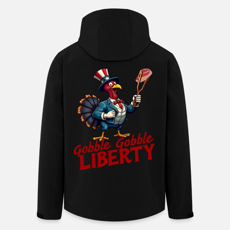 Gobble Gobble Liberty - Veste softshell homme en polyester recyclé Stanley/Stella - noir