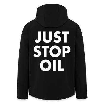 Just stop oil - Recycelte Männer Softshell-Jacke von Stanley/Stella - Schwarz - Hinten - AI Model Male 185 light (185cm)