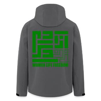 Women life freedom - Men’s Recycled Softshell Jacket by Stanley/Stella - black - Back - AI Model Male 185 light (185cm)