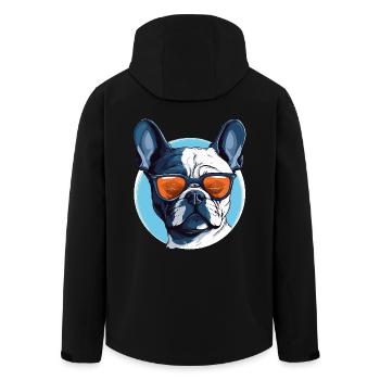 Bouledogue français avec lunettes de soleil - Veste softshell homme en polyester recyclé Stanley/Stella - noir - Dos - AI Model Male 185 light (185cm)