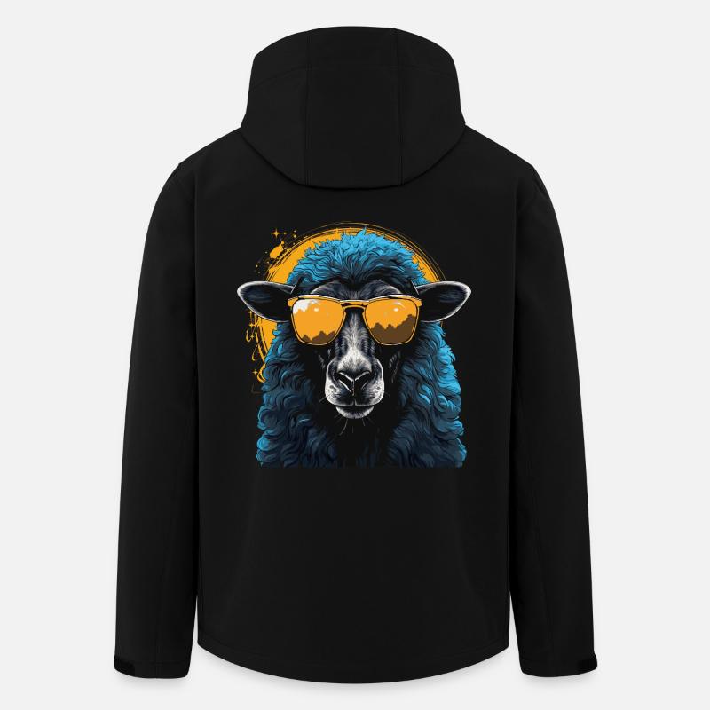 Cooles Schaf mit Sonnenbrille - Recycelte Männer Softshell-Jacke von Stanley/Stella - Schwarz