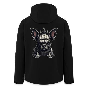 Gothic Französische Bulldogge - Recycelte Männer Softshell-Jacke von Stanley/Stella - Schwarz - Hinten - AI Model Male 185 light (185cm)