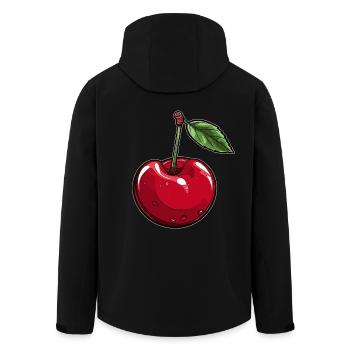 Rote Cherry Kirsche - Recycelte Männer Softshell-Jacke von Stanley/Stella - Schwarz - Hinten - AI Model Male 185 light (185cm)