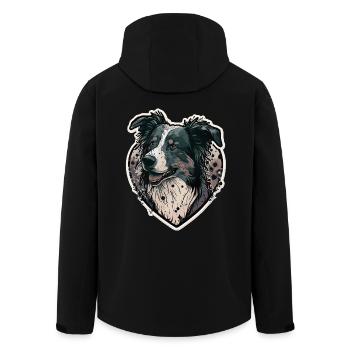 Border Collie Chien - Veste softshell homme en polyester recyclé Stanley/Stella - noir - Dos - AI Model Male 185 light (185cm)