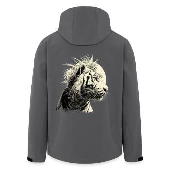 Tigerpunk - Recycelte Männer Softshell-Jacke von Stanley/Stella - Anthrazit - Hinten - AI Model Male 185 light (185cm)