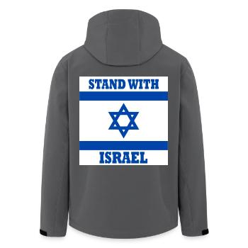 Stand with israel - Recycelte Männer Softshell-Jacke von Stanley/Stella - Schwarz - Hinten - AI Model Male 185 light (185cm)