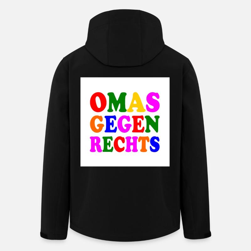 Omas gegen rechts - Recycelte Männer Softshell-Jacke von Stanley/Stella - Schwarz