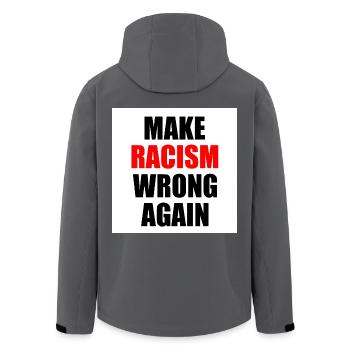 make racism wrong again - Recycelte Männer Softshell-Jacke von Stanley/Stella - Anthrazit - Hinten - AI Model Male 185 light (185cm)