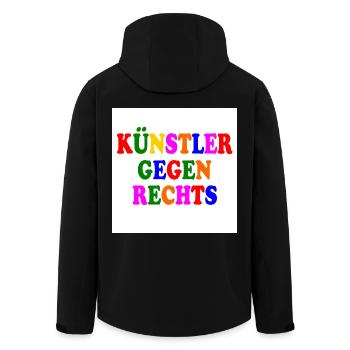 Künstler gegen rechts - Recycelte Männer Softshell-Jacke von Stanley/Stella - Schwarz - Hinten - AI Model Male 185 light (185cm)