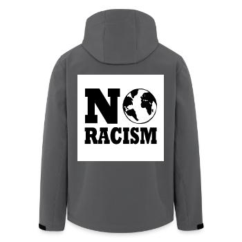 No racism - Recycelte Männer Softshell-Jacke von Stanley/Stella - Schwarz - Hinten - AI Model Male 185 light (185cm)