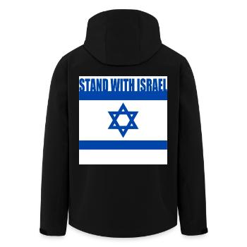 Stand with israel - Recycelte Männer Softshell-Jacke von Stanley/Stella - Schwarz - Hinten - AI Model Male 185 light (185cm)