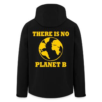 There is no planet B - Recycelte Männer Softshell-Jacke von Stanley/Stella - Schwarz - Hinten - AI Model Male 185 light (185cm)