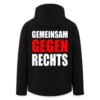 Gemeinsam gegen rechts - Recycelte Männer Softshell-Jacke von Stanley/Stella - Schwarz - Hinten - AI Model Male 185 light (185cm)