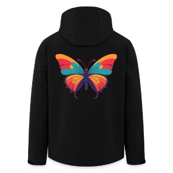 Schmetterling - Recycelte Männer Softshell-Jacke von Stanley/Stella - Schwarz - Hinten - AI Model Male 185 light (185cm)