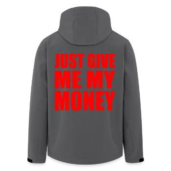 just give me my money - Recycelte Männer Softshell-Jacke von Stanley/Stella - Schwarz - Hinten - AI Model Male 185 light (185cm)