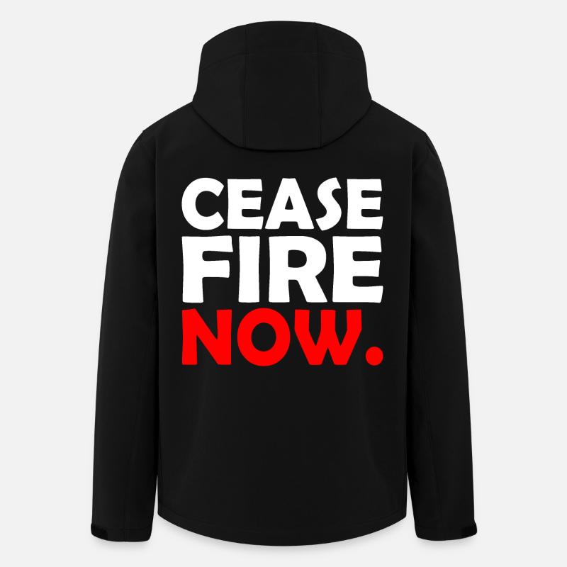 Ceasefire now - Veste softshell homme en polyester recyclé Stanley/Stella - noir