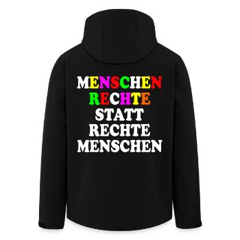 menschenrechte statt rechte menschen - Recycelte Männer Softshell-Jacke von Stanley/Stella - Schwarz - Hinten - AI Model Male 185 light (185cm)